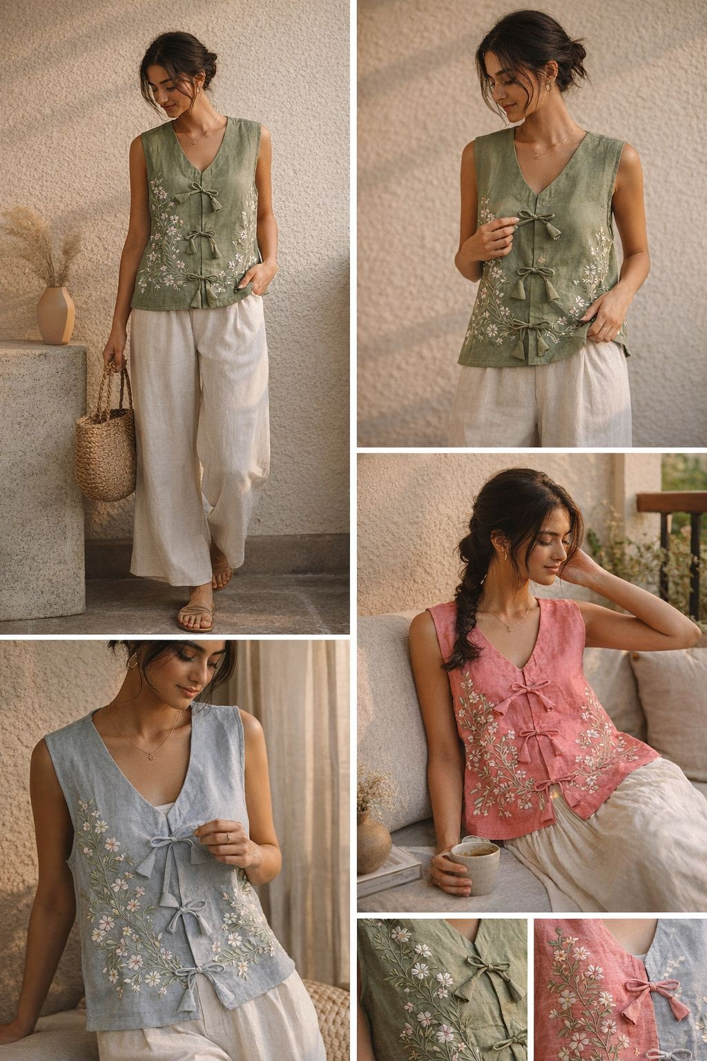 Sage green vest styling